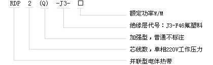 RDP2-J3型恒功率电伴热带型号M称